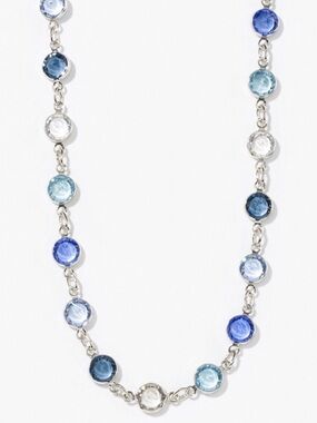 Touchstone Crystal Chanelle necklace in RAIN beautiful blue shades BNIB